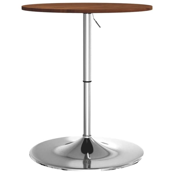 vidaXL barbord Ø60x89,5 cm massivt egetræ mørkebrun