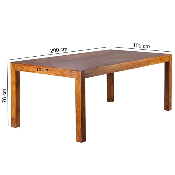 Rootz massivt træ spisebord - moderne bord - Sheesham bord - Håndlavet - Unik korn - 200cm x 100cm x 76cm