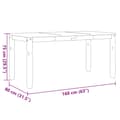 Miniatyrbilde 8 av 8: vidaXL Spisebord Corona grå 160x80x75 cm heltre furu