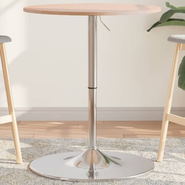 vidaXL barbord Ø60x89,5 cm massivt egetræ
