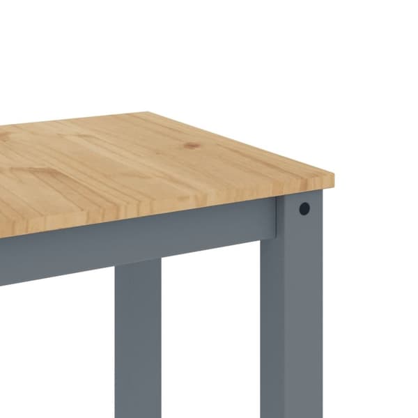 vidaXL Ruokapöytä Panama harmaa 117x60x75 cm täysi mänty