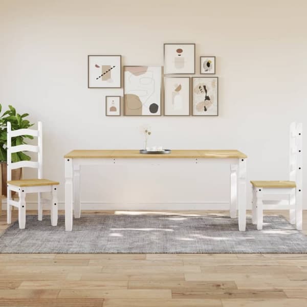 vidaXL Ruokapöytä Corona valkoinen 180x90x75 cm täysi mänty