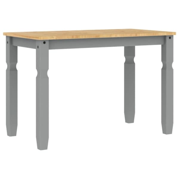 vidaXL Matbord Corona grå 112x60x75 cm massiv furu