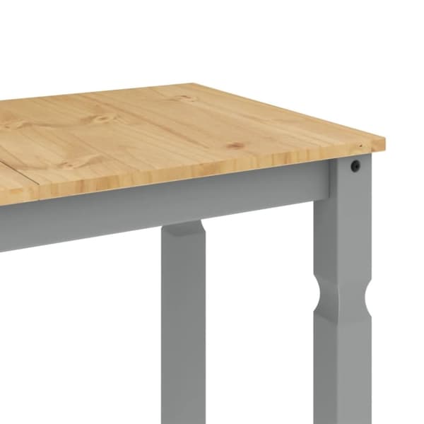 vidaXL Matbord Corona grå 112x60x75 cm massiv furu