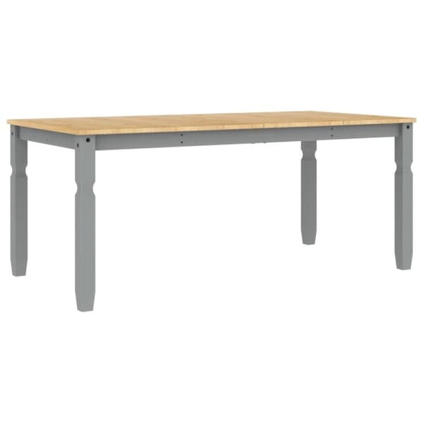 vidaXL Ruokapöytä Corona harmaa 180x90x75 cm täysi mänty