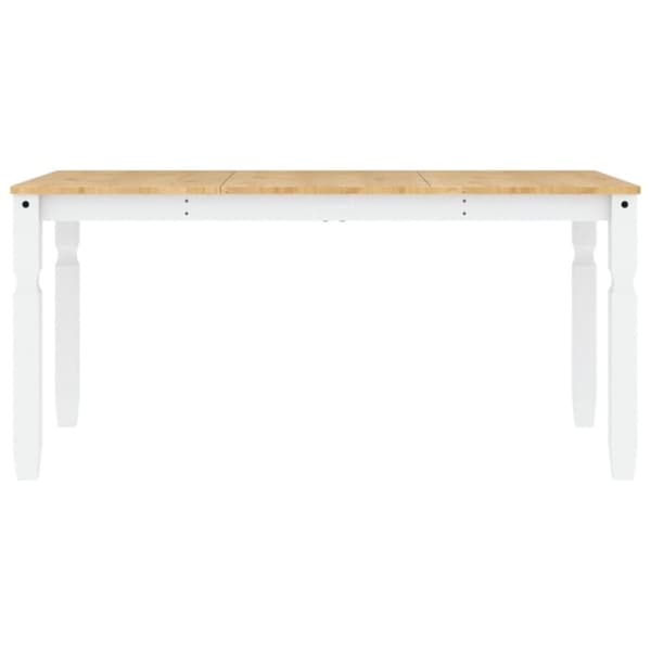 vidaXL spisebord Corona 160x80x75 cm massivt fyrretræ hvid