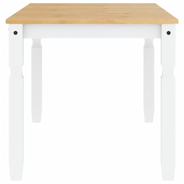 vidaXL spisebord Corona 160x80x75 cm massivt fyrretræ hvid
