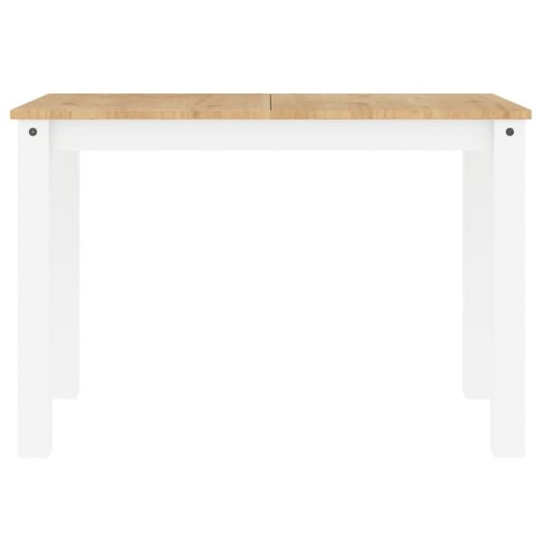 vidaXL Spisebord Panama hvit 117x60x75 cm heltre furu