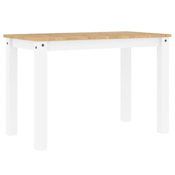 vidaXL spisebord Panama 117x60x75 cm massivt fyrretræ hvid