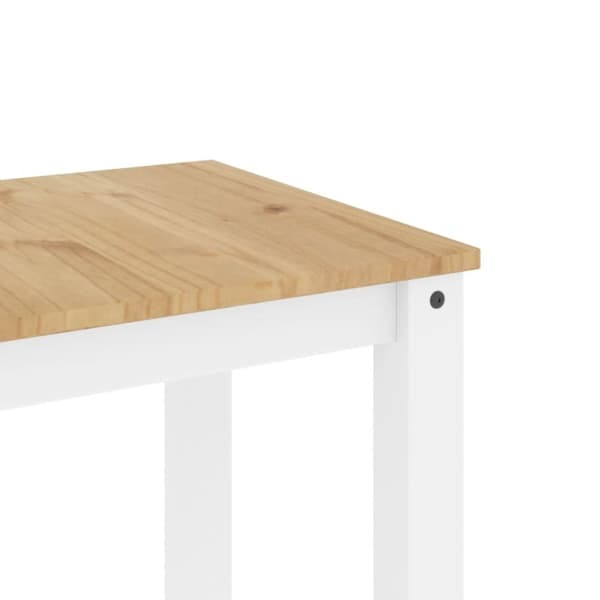 vidaXL spisebord Panama 117x60x75 cm massivt fyrretræ hvid