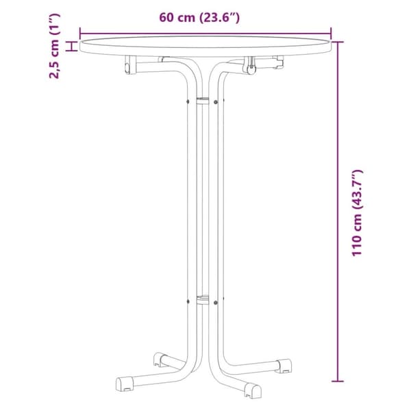 vidaXL Spisebord svart Ø60x110 cm konstruert tre og stål