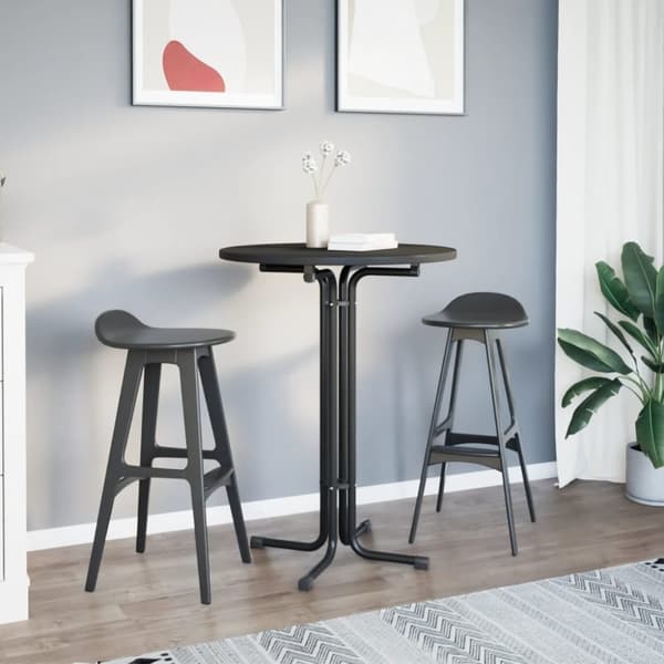 vidaXL Matbord svart Ø80x110 cm konstruerat trä och stål