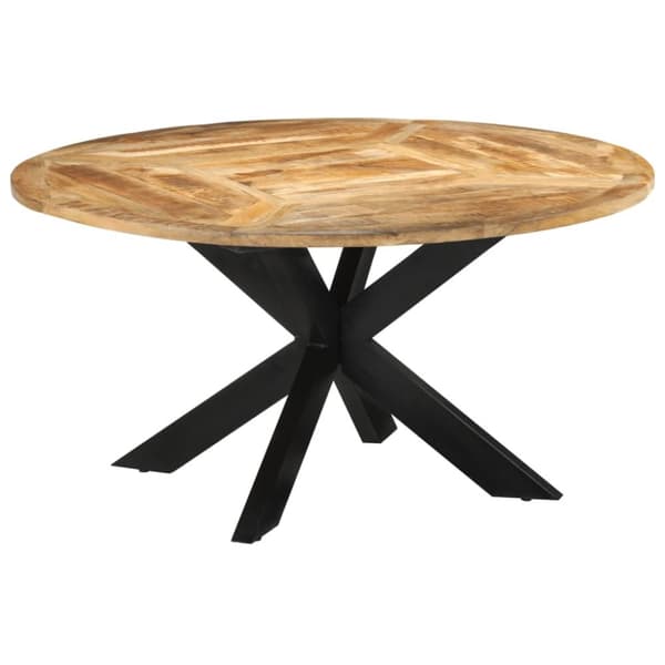 vidaXL spisebord Ø560x76 cm massivt ru mangotræ