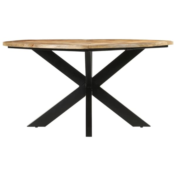 vidaXL spisebord Ø560x76 cm massivt ru mangotræ