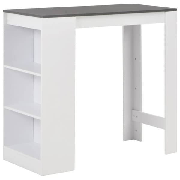vidaXL Barbord med hylla vit 110x50x103 cm -  Matbord