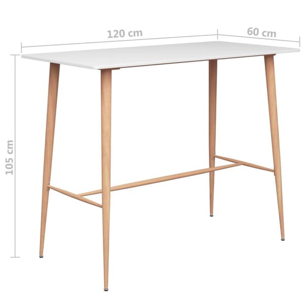 vidaXL Barbord vit 120x60x105 cm -  Matbord