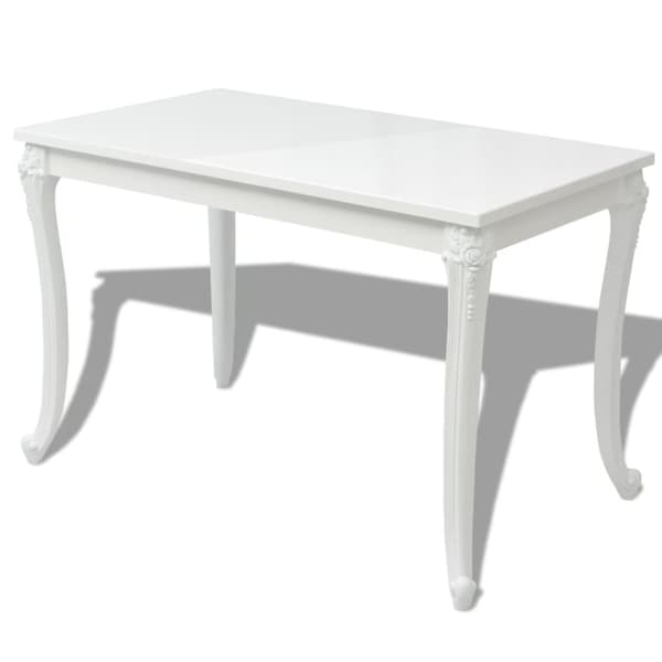 vidaXL spisebord 116 x 66 x 76 cm højglans hvid -  Spiseborde