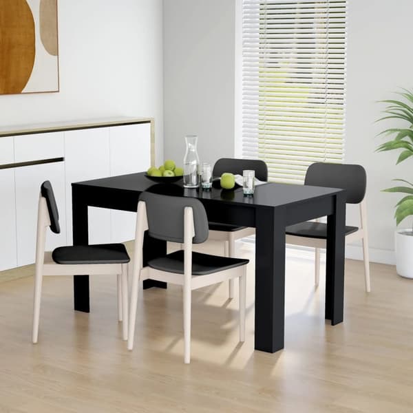 vidaXL spisebord 140x74,5x76 cm konstrueret træ sort -  Spiseborde