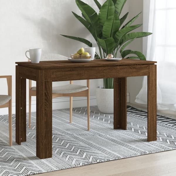 vidaXL spisebord 120x60x76 cm konstrueret træ brun egetræsfarve -  Spiseborde