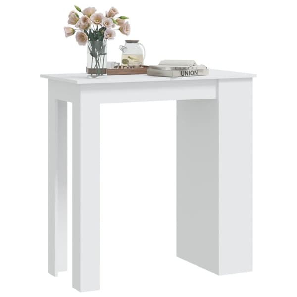 vidaXL Baaripöytä telineellä valkoinen 102x50x103,5 cm tekninen puu -  Keittiön & ruokapöydät