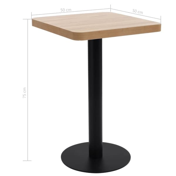 vidaXL Bistrobord ljusbrun 50x50 cm MDF -  Matbord
