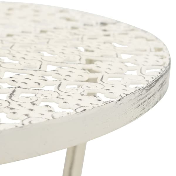 vidaXL Bistropöytä vintagetyyli metalli pyöreä 40x70 cm valkoinen -  Keittiön & ruokapöydät