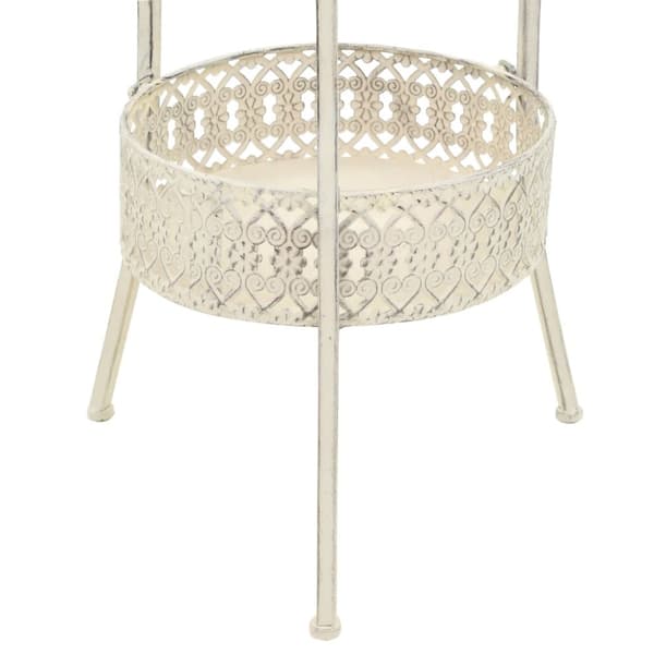 vidaXL Bistropöytä vintagetyyli metalli pyöreä 40x70 cm valkoinen -  Keittiön & ruokapöydät