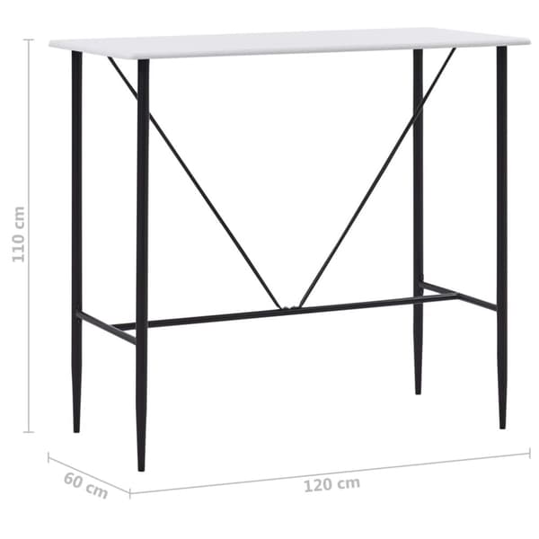 vidaXL Barbord vit 120x60x110 cm MDF -  Matbord