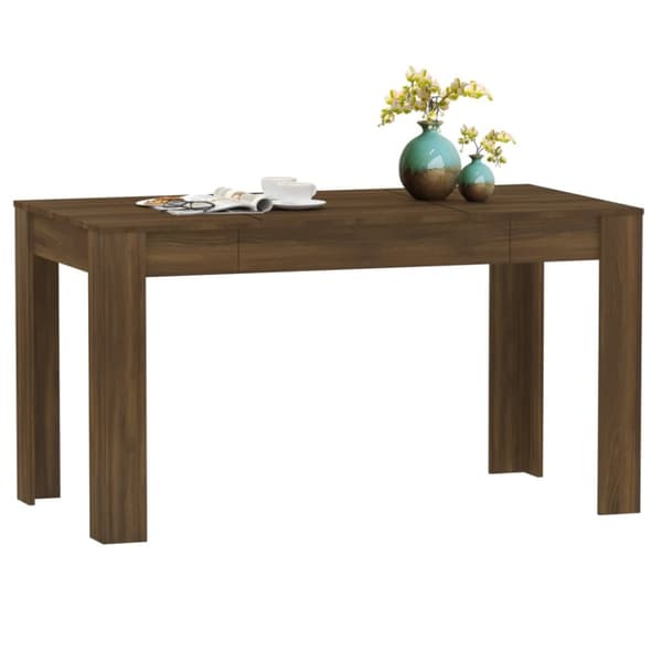 vidaXL spisebord 140x74,5x76 cm konstrueret træ brun egetræ -  Spiseborde
