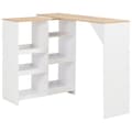 Miniatyrbillede 1 af 7: vidaXL barbord med bevægelig hylde 138x39x110 cm hvid -  Spiseborde