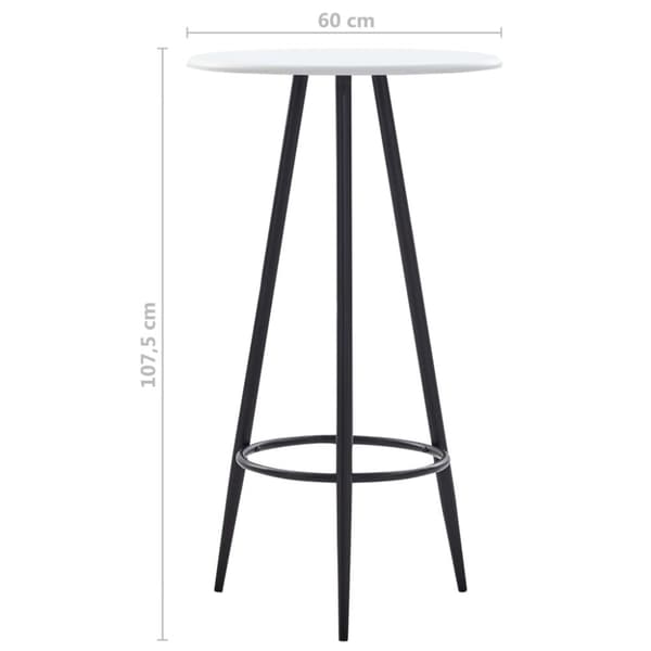 vidaXL barbord 60 x 107,5 cm MDF hvid -  Spiseborde