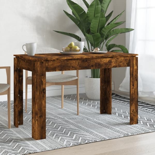 vidaXL spisebord 120x60x76 cm konstrueret træ røget egetræsfarve -  Spiseborde