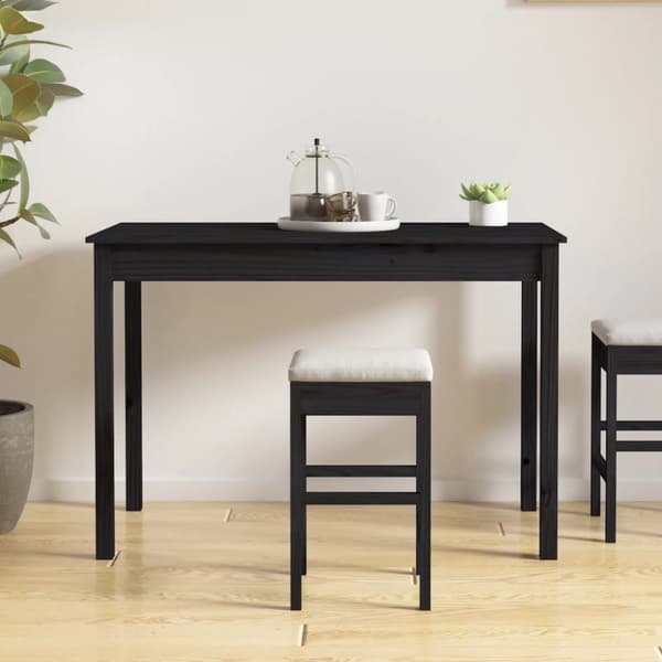 vidaXL Ruokapöytä musta 110x55x75 cm täysi mänty -  Keittiön & ruokapöydät