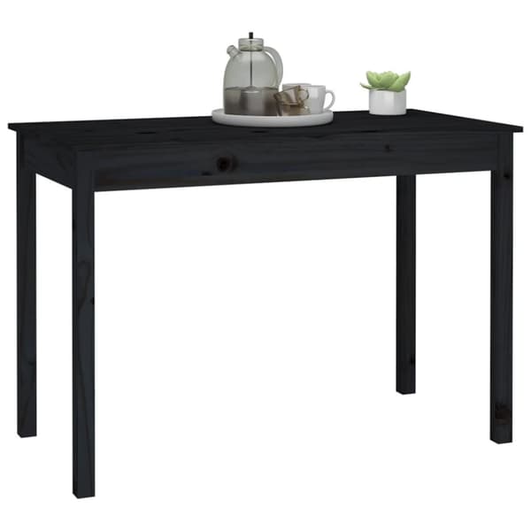 vidaXL Ruokapöytä musta 110x55x75 cm täysi mänty -  Keittiön & ruokapöydät