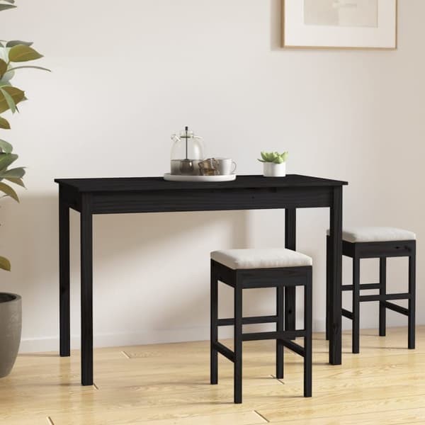 vidaXL Ruokapöytä musta 110x55x75 cm täysi mänty -  Keittiön & ruokapöydät