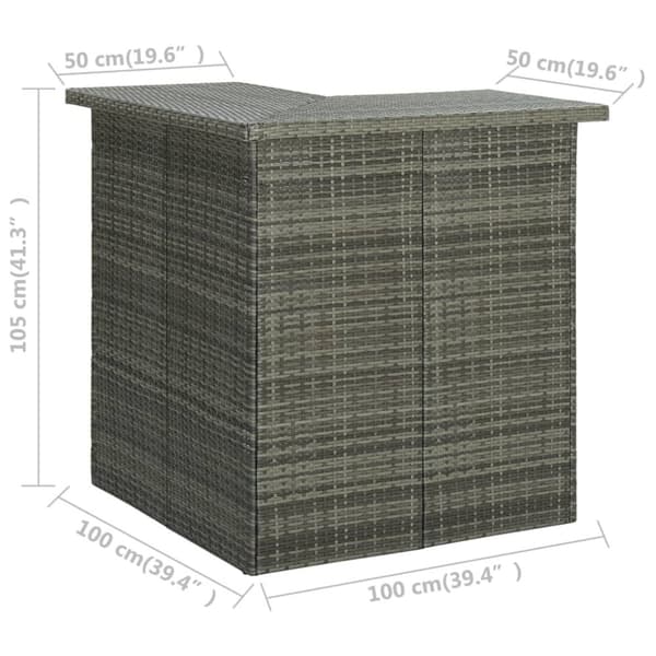 vidaXL Hörnbar grå 100x50x105 cm konstrotting -  Matbord