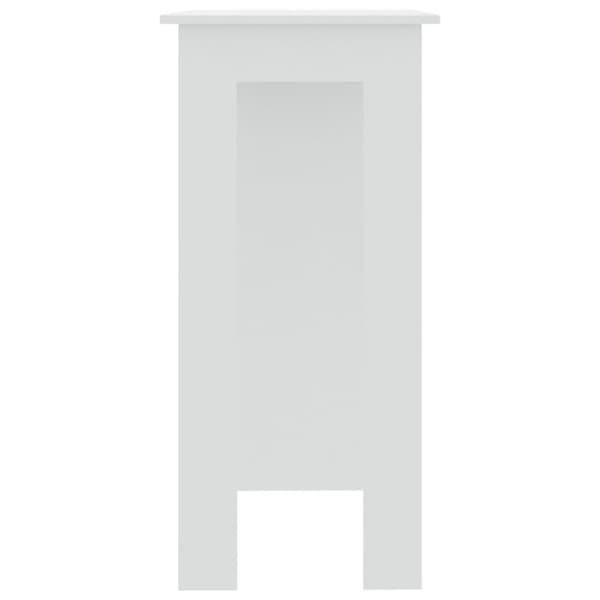 vidaXL Barbord med hylla vit 102x50x103,5 cm konstruerat trä -  Matbord