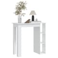 Miniatyrbild 6 av 9: vidaXL Barbord med hylla vit 102x50x103,5 cm konstruerat trä -  Matbord