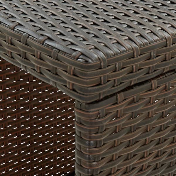 vidaXL barbord med opbevaringsstativ 120x60x110 cm polyrattan brun -  Spiseborde
