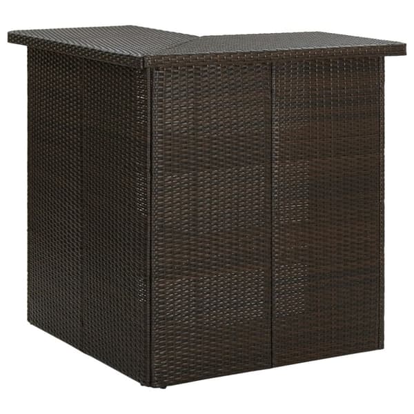 vidaXL hjørnebarbord 100x50x105 cm polyrattan brun -  Spiseborde