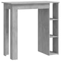 Miniatyrbillede 3 af 9: vidaXL barbord med hylde 102x50x103,5 cm konstrueret træ betongrå -  Spiseborde