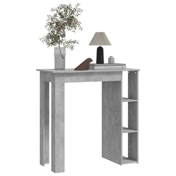 vidaXL barbord med hylde 102x50x103,5 cm konstrueret træ betongrå -  Spiseborde