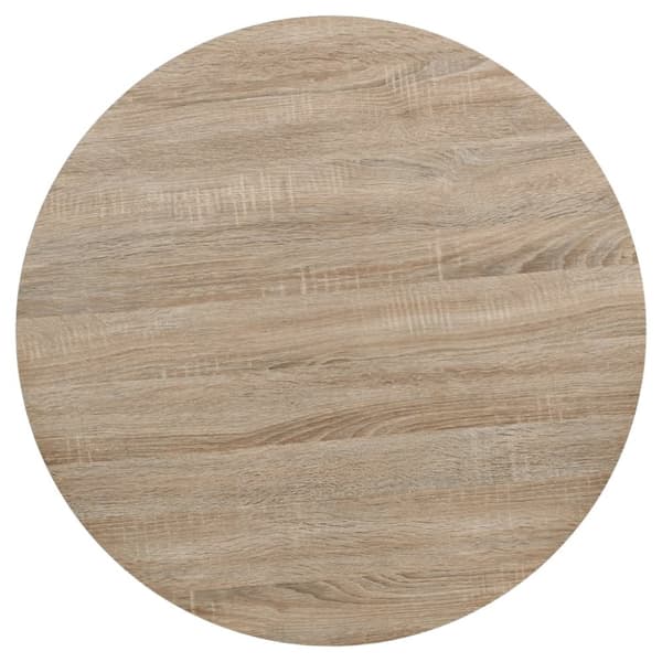 vidaXL bistrobord MDF og stål rund 80 x 75 cm egetræsfarvet -  Spiseborde