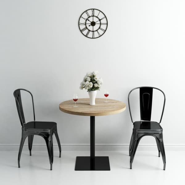 vidaXL bistrobord MDF og stål rund 80 x 75 cm egetræsfarvet -  Spiseborde