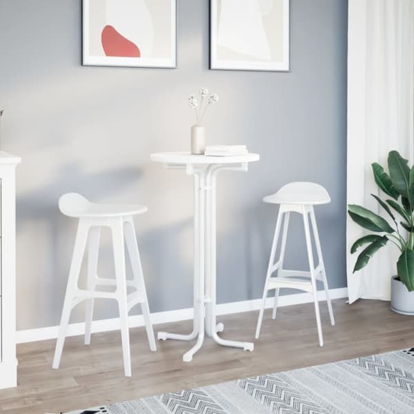 vidaXL Matbord vit Ø60x110 cm konstruerat trä och stål -  Matbord