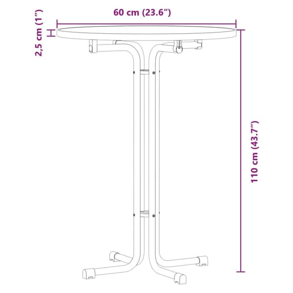 vidaXL Matbord vit Ø60x110 cm konstruerat trä och stål -  Matbord