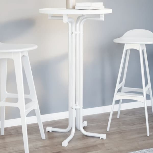 vidaXL Matbord vit Ø60x110 cm konstruerat trä och stål -  Matbord