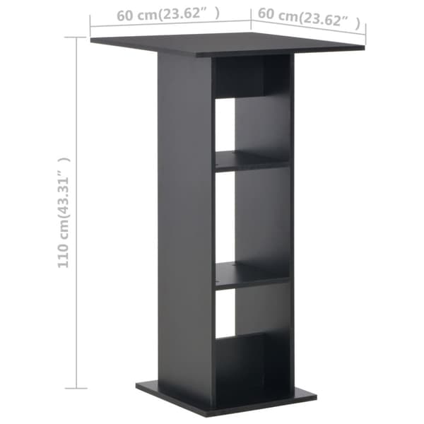 vidaXL barbord 60 x 60 x 110 cm sort - Spiseborde