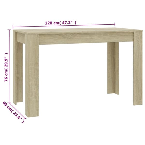 vidaXL spisebord 120x60x76 cm konstrueret træ sonoma-eg -  Spiseborde