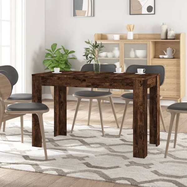 vidaXL spisebord 120x60x76 cm konstrueret træ røget egetræsfarve -  Spiseborde